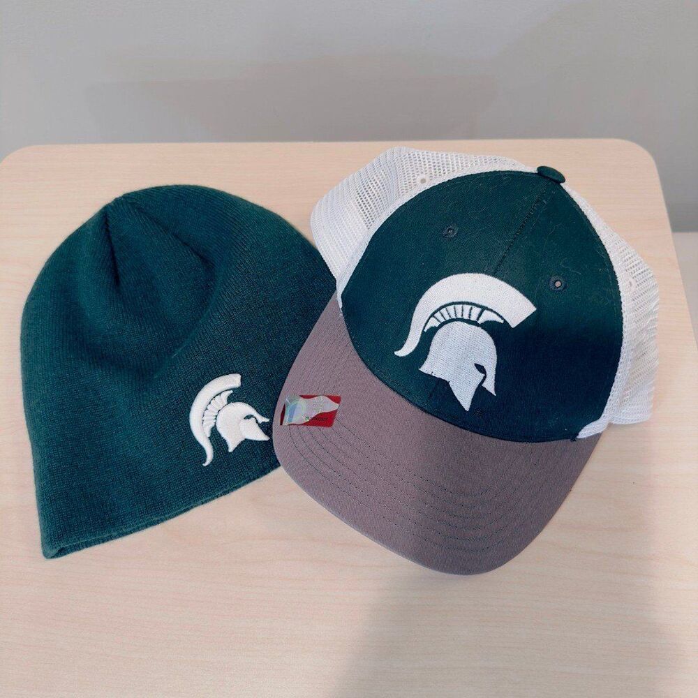 Michigan State Snap Back Hat and Beanie Hat